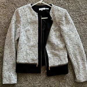 Calvin Klein, size 10, black/white// gold zipper